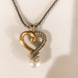 Brighton Reversible pearl heart necklace
